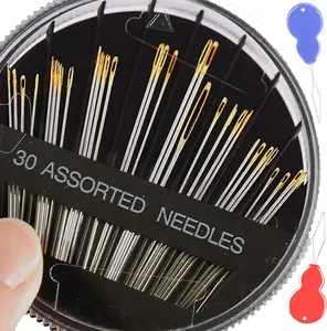 30-Pack  Hand Sewing , 6 Sizes Assorted  with 2 Threaders, Embroidery  for Handsewing, Large Eye Sewing  Kit for Art and Craft Projects, Sewing