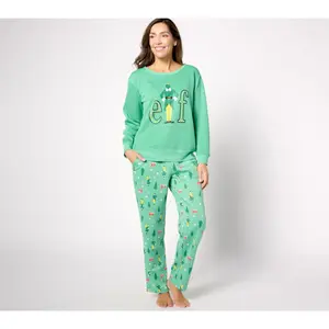 Elf Fleece Long Sleeve Crewneck Pajama Set