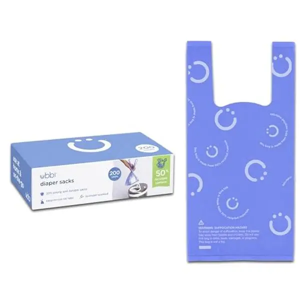 Disposable Diaper Sacks, Lavender Scented, Easy-To-Tie Tabs, Diaper Disposal or Pet Waste Bags, 200 Count