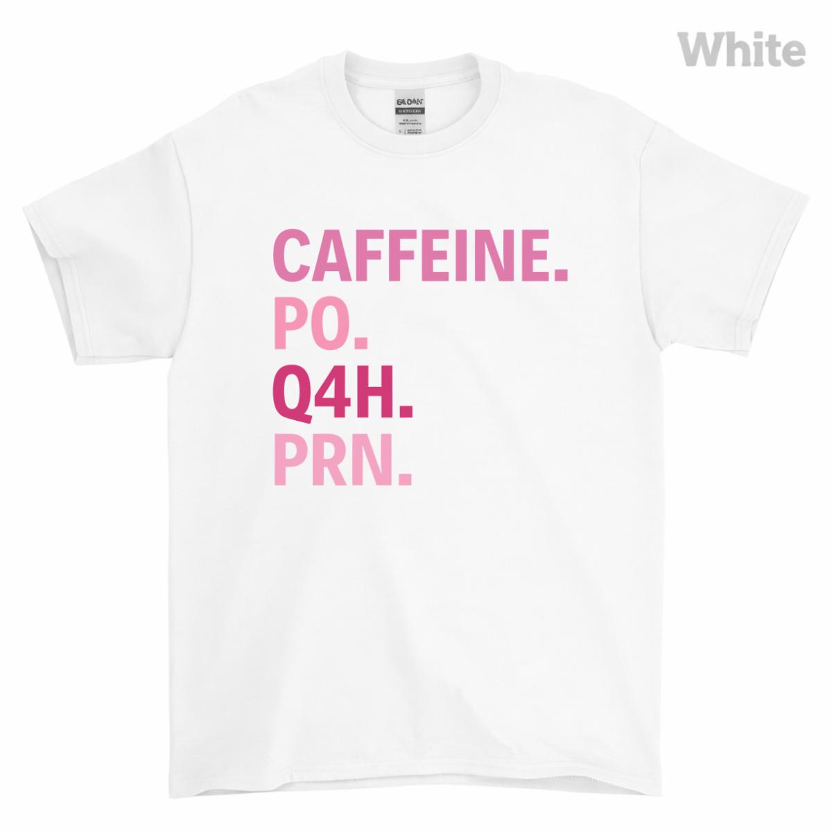 Caffeine Po Q4h Prn Sweatshirt | Funny Nurse Quote Design Featuring Medical Abbreviation Humor With Pink Healthcare Inspired Style | Trendy Graphic Gift Cotton Playful And Relatable Nurse Life Aesthetic | Unisex Long Sleeve Crewneck Shirt