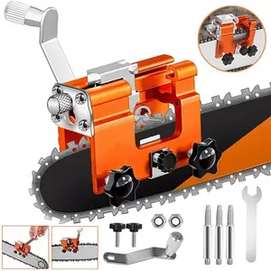 DIY Lumberjack Saw Sharpening Jig Kit Hand Crank Chain Grinder Tool Aluminum Alloy Fits 12-20 Inch Forestry Yard Prep Father Gift