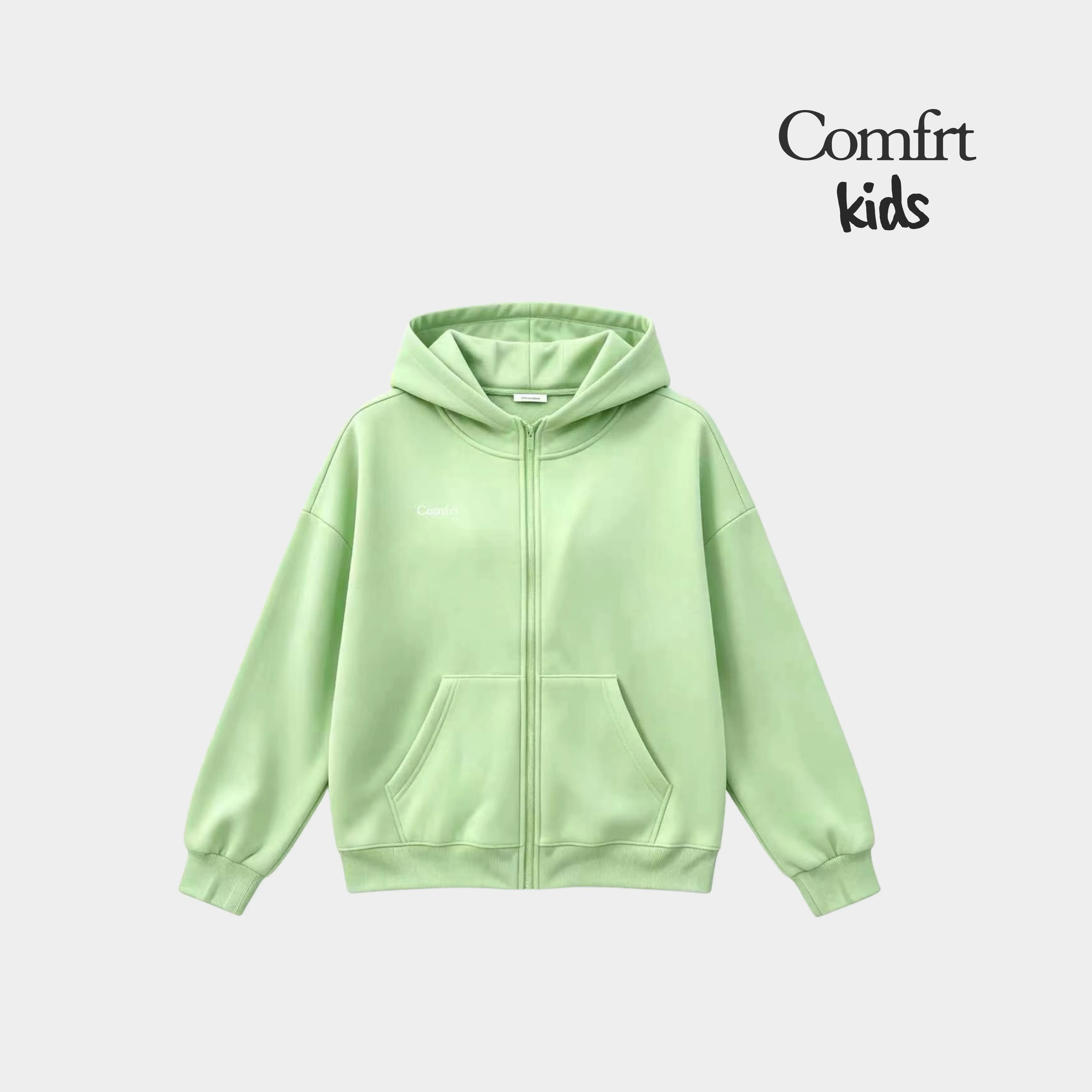 Comfrt Kids | Cloud Zip Hoodie | Slouchy Oversized Casual Zip Up Sweatshirt For Boys & Girls
