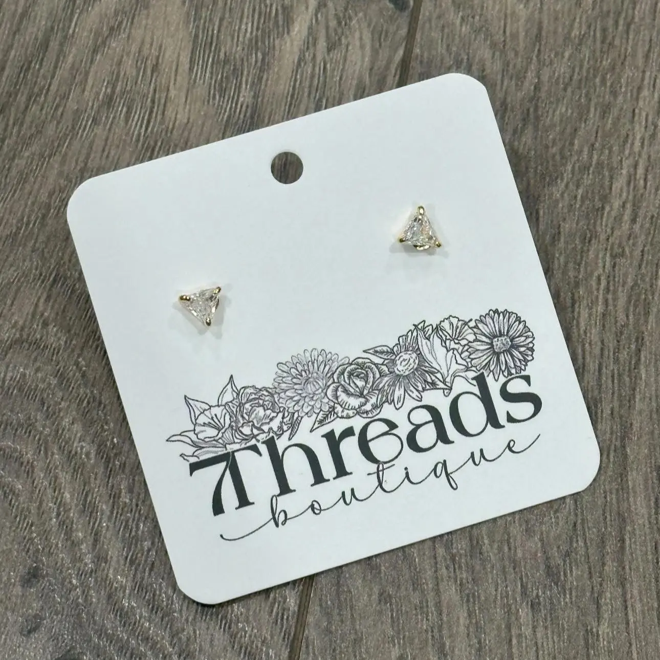 Gold Mini Triangle Stud Earrings
