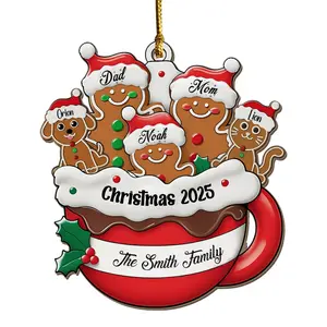 Personalized Gingerbread Family Ornament | Custom Family Christmas Ornament | Gingerbread Man Holiday Decor | Unique Christmas Gift 2025