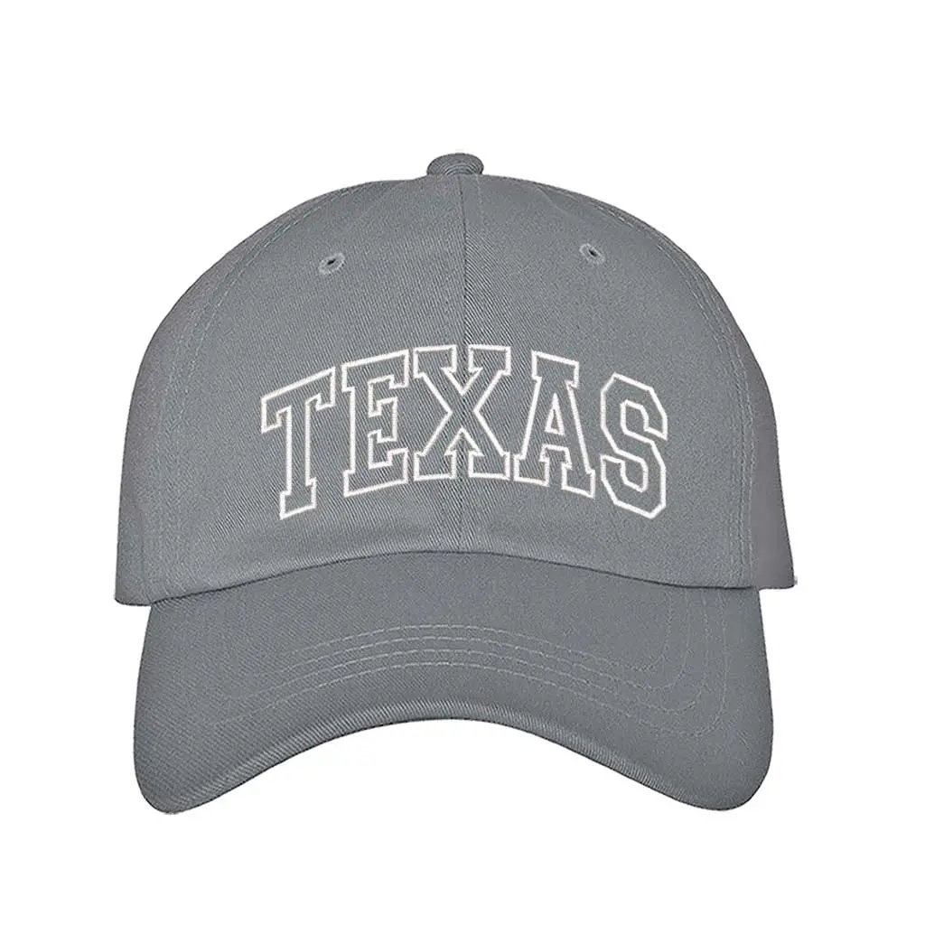 Texas Outline Baseball Hat - Embroidered Baseball Cap for Texans and people who are from Texas