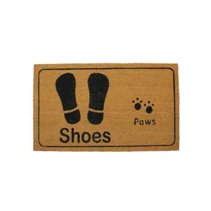 Northlight Shoe Prints w/ Paw Prints Doormat 18" x 30"