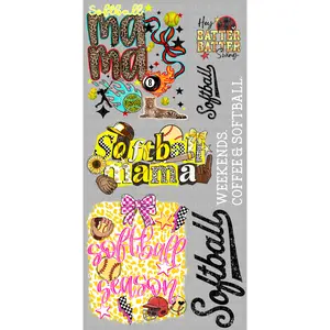 Mini Softball Pre-Made Gang Sheet 15X30