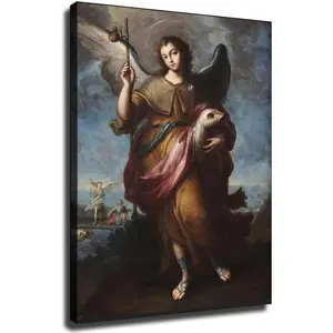 Canvas Poster Saint Raphael The Archangel Poster Canvas Printing Wall Art Posters Framed Colorful Decor Room Gifts Ornaments Decoration Photo Artistic