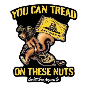 COMBAT IRON APPAREL™ Tread On These Nuts Tactical Squirrel Decal Sticker