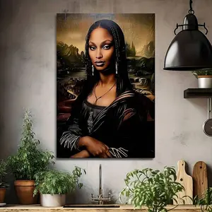 1pc  Vintage African Woman Renaissance Art Print - Moody African American Portrait With , Bohemian Style Canvas Wall Decor For Bedroom Or Living Room, Living Room Decor |   Bohemian Wall Decor |    Artwork, African American