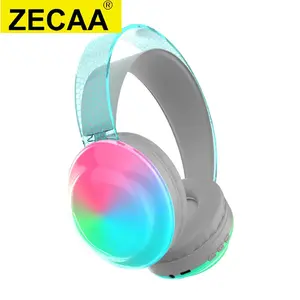New Bluetooth Wireless Headphone 5.3 Head On Earphones HiFi Sound Video Game Headphone With Colorful RGB Light Audio Headset Portable Charging Space Black