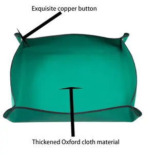 Extra-large repotting mat, used for indoor plant transplantation and mess prevention, size 39.4 inches × 39.4 inches, 30 inches × 30 inches, made of thickened Oxford cloth, waterproof, foldable and easy to clean, suitable for succulent plants, green