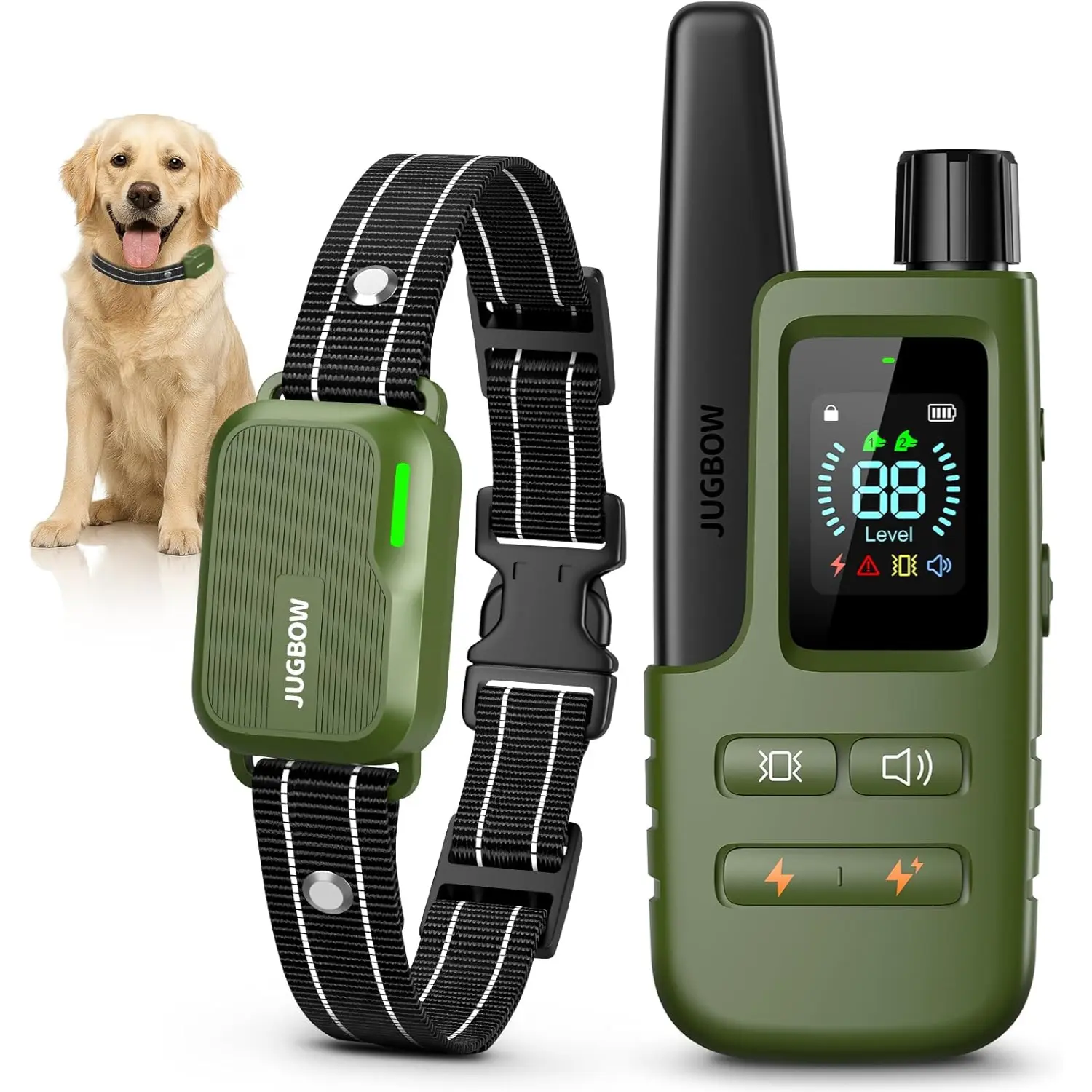Jugbow Dog Training Collar with Remote, Waterproof Rechargeable E Collar for Dogs, 4500FT Long Range Dog Trainer, 4 Training Modes for Small, Medium & Large Dogs