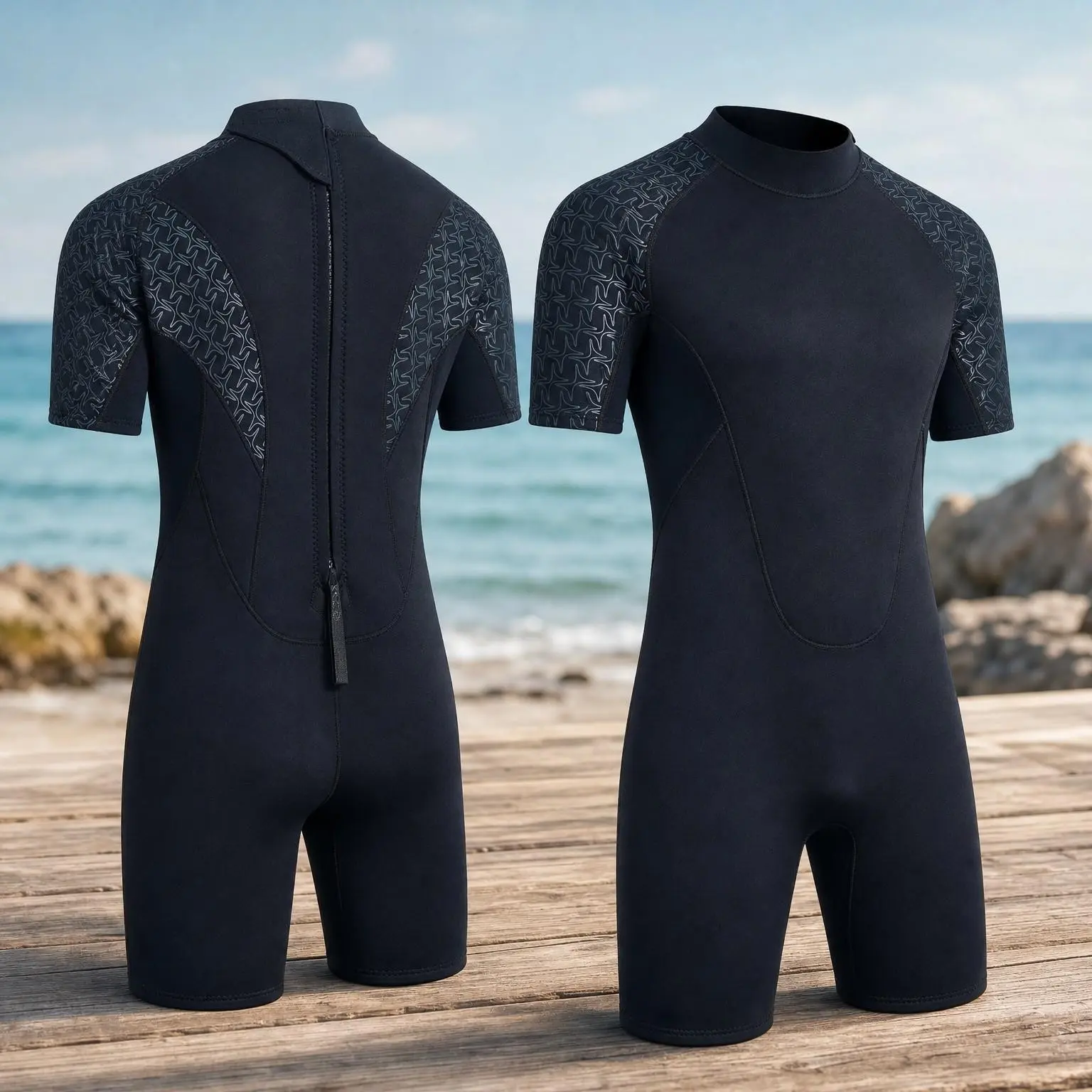 3mm Shorty Wetsuit Full Body Diving Suit Back Zip Dive Skin for Diving Canoe Spearfishing Surfing Snorkeling Swimming