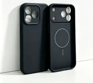 Anti-fingerprint and dust-proof, liquid silicone magnetic phone case, compatible with iPhone 17/16/15/14, all-inclusive anti-drop phone case