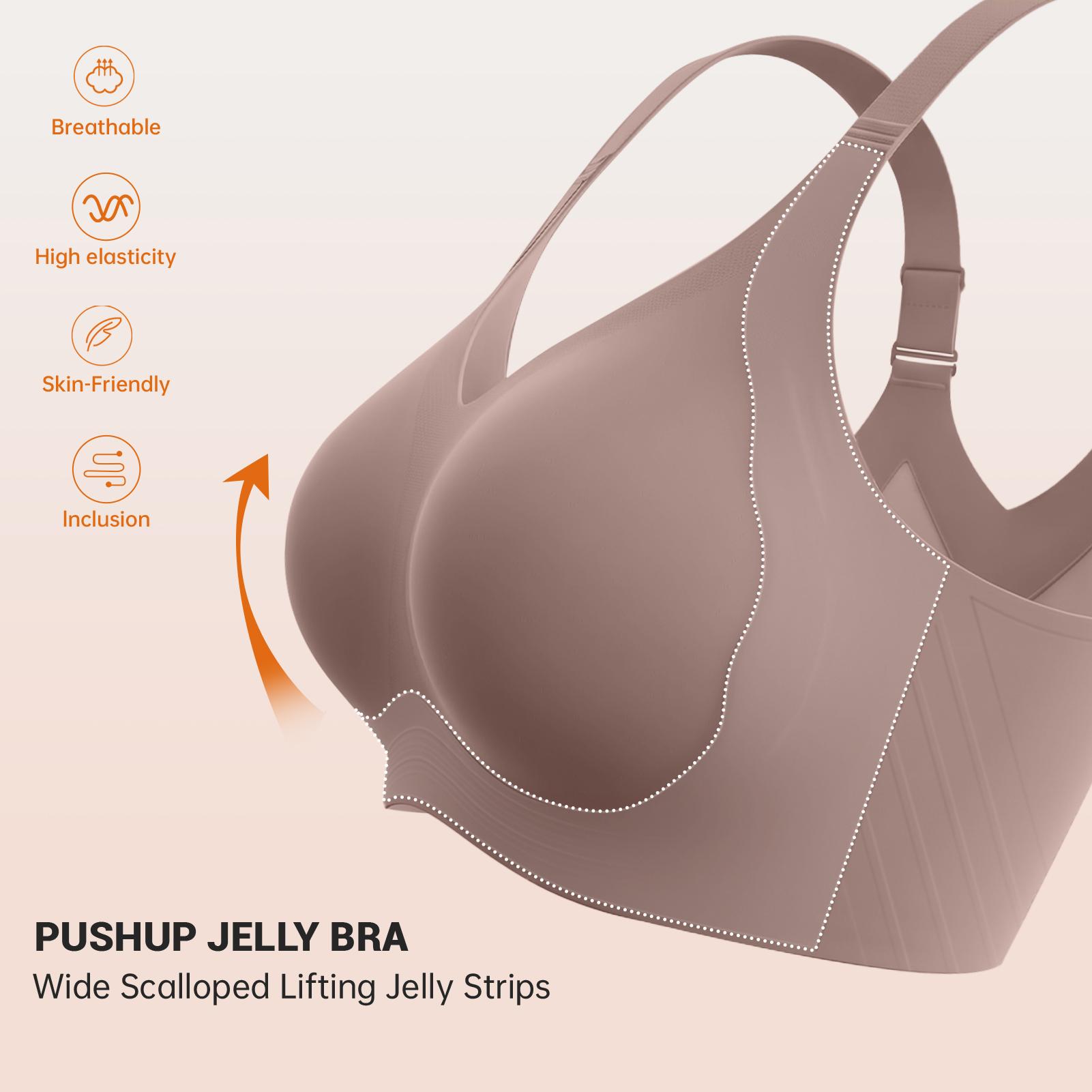 OEAK Supportive Push Up Jelly Bra For Women Comfy Light Lift Tshirt Bra Wireless Full Coverage Bra V Neck Plus Size Everyday Bras OEAK Supportive Push Up Jelly Bra For Women Comfy Light Lift Tshirt Bra Wireless Full Coverage Bra V Neck Plus Size Everyday Bras