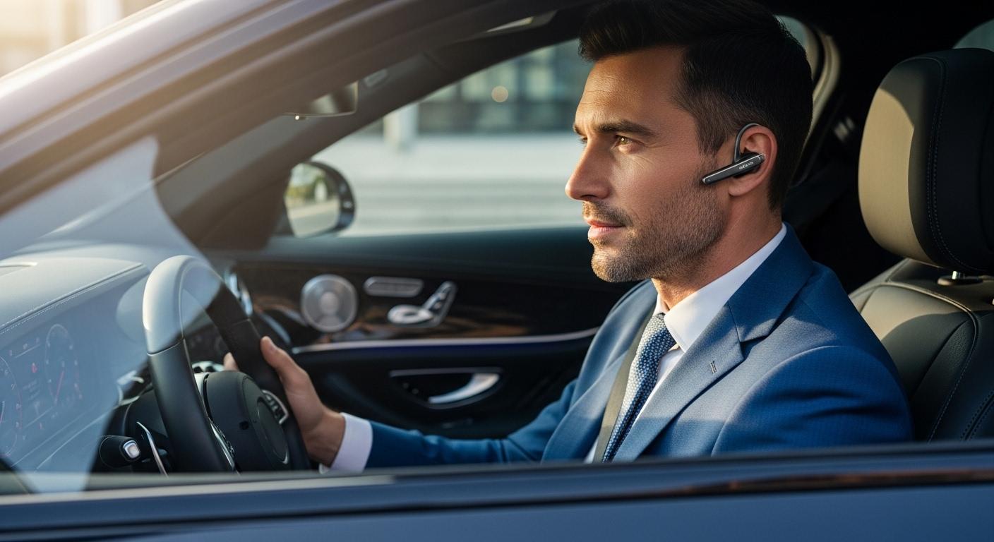 YUEYINOK Noise Cancelling Headphone with Clear Calls, Strong Stable Connection, Hands-Free Driving & Work, Lightweight Comfortable Fit for All-Day Use