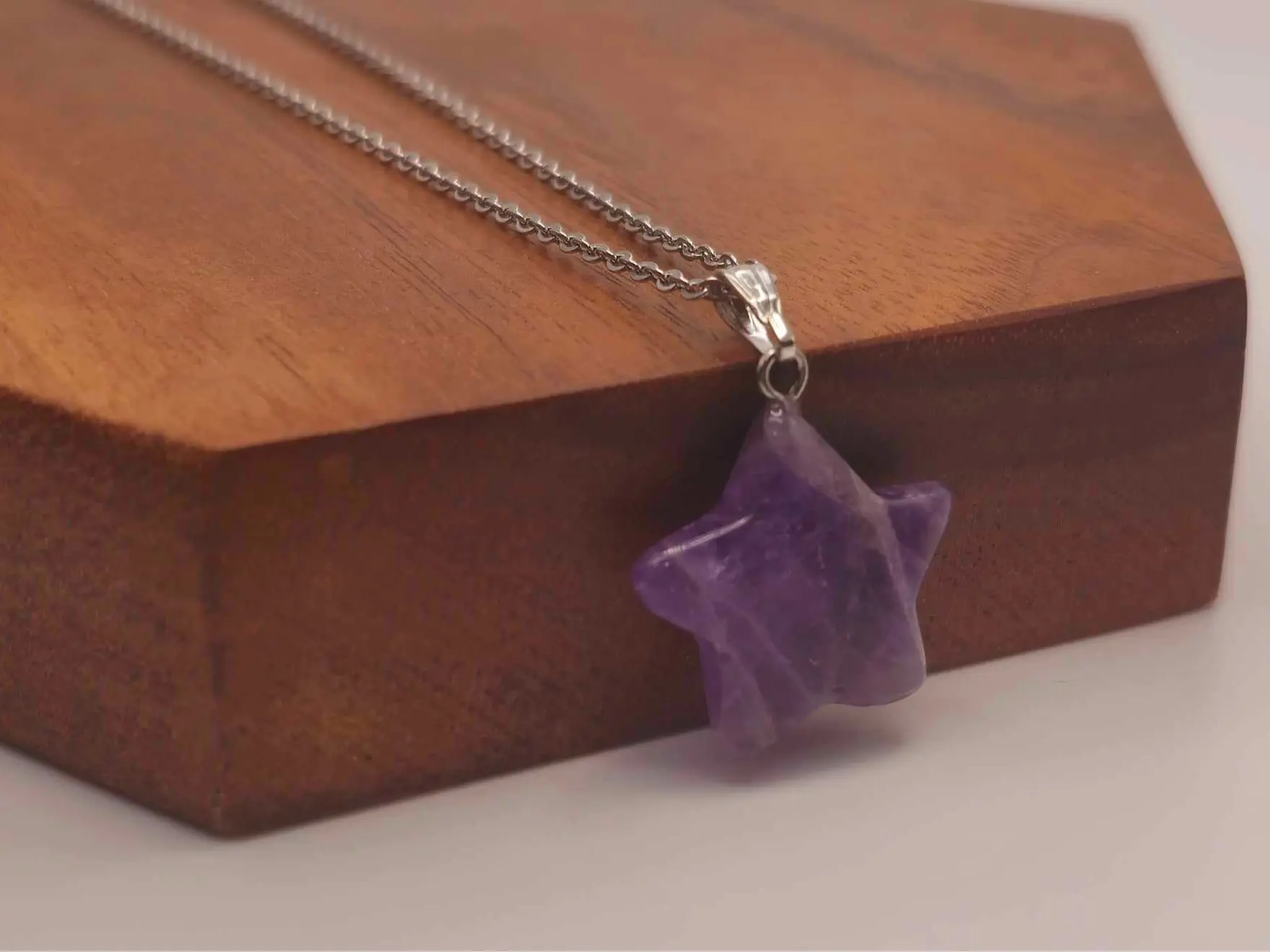 Elegant Amethyst Star Necklace - Silver Tone for Every Occasion Silver Tone