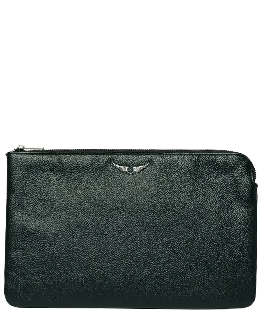Zadig & Voltaire Uma Wings Grained Leather Pouch