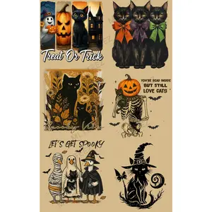 TRICK OR TREAT (CATS 1) PREMADE GANGSHEET  - 22X36  DTF TRANSFERS - DIRECT TO FILM