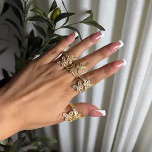 Golden Butterfly Wrap Ring