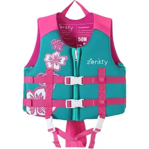 Toddler Swim Vest Neoprene Kids Float Jacket Swimming Aid for Children Girls and Boys 20-30-40-50-60-70-80Lbs with Dual Adjustable Safety Straps