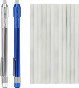 Round Soapstone Holder Pack of 16, 2pcs Round Soapstone Pencils with 14pcs Soapstone Refills for Welding