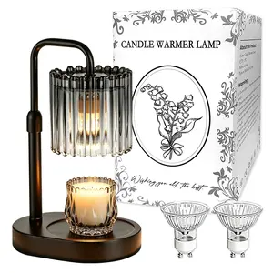 Candle Scent Warmer Light, Bellflower Decor Lamp, Height Adjustable & Timing Function, Comes with 2 Extra Bulbs Supplied, Smokeless Home Aromatherapy Lamp for Bathroom Desktop Decor