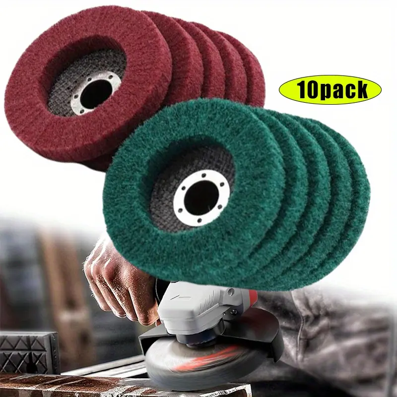 10Pack 180 & 320 Grit Scour Flap Discs, 4x5/8x0.6in Angle Grinder Attachment - Good Heat Dissipation, High Grinding Efficiency, Long Service Life, Low Noise Tool for Metal, Wood, Machinery