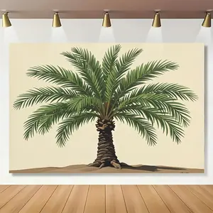 1pc, Trendy Backdrop Fabric Featuring Palm Trees, Ideal for Festive Decorations in Bedrooms, Offices, And Living Rooms, Banners, One-Piece