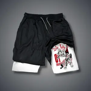 [Vtg90s] Double-Layer Sports Shorts Graphic Shorts Black Shorts Camo Shorts Streetwear Shorts Men Outfits Men Short Shorts Vacation Outfits Shorts