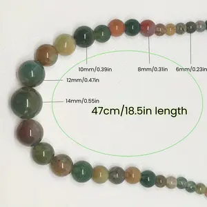 Graduated India Agate Necklace in Vibrant Green Orange Black Beads 47cm Length Stylish Accessory for Any Outfit