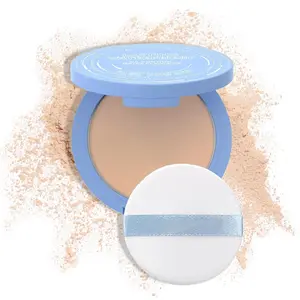 Oil Control Matte Face Pressed Powder Smooth Flawless Pressed Setting Powder Foundation Makeup Portable Pressed Powder Cosmetics - 03 Dark Skin Tone