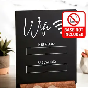 Aesthetic Chalkboard style WiFi Password Sign - Modern Acrylic Desk Decor & Guest Network Display For Airbnb Craft