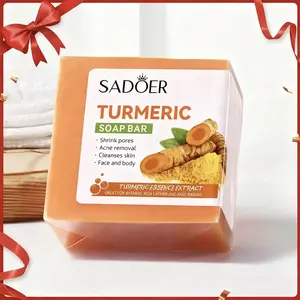 Handmade Turmeric Soap,Natural &Organic Handmade Comfort Soap for Body&Face,Exfoliating&Nourishing Soap for Daily Use,Natura!Turmeric Bar Soap,Gift sulfur soap yellow sensitive skin moisture body wash face three-piece set soap saver