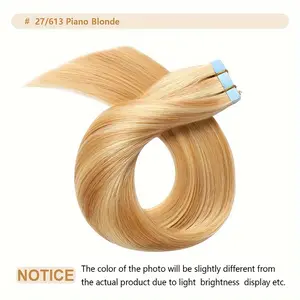 New 2025 Arrivals 20pcs Human Hair Tape-In Hair Extensions, Brown to Blonde Gradient (4/27, 4/613, 27/613), Straight Natural Look, 18-26 Inch Length, 30g - Perfect for All Hair Types, Women’s Long Wavy Hair