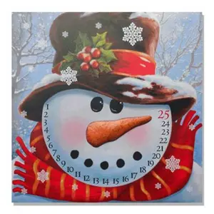 Lighted Canvas Snowman Advent Calendar