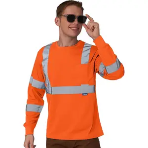 Safety Shirt,High Visibility Work T Shirt Long Short Sleeve Class 3 (XS-6XL)