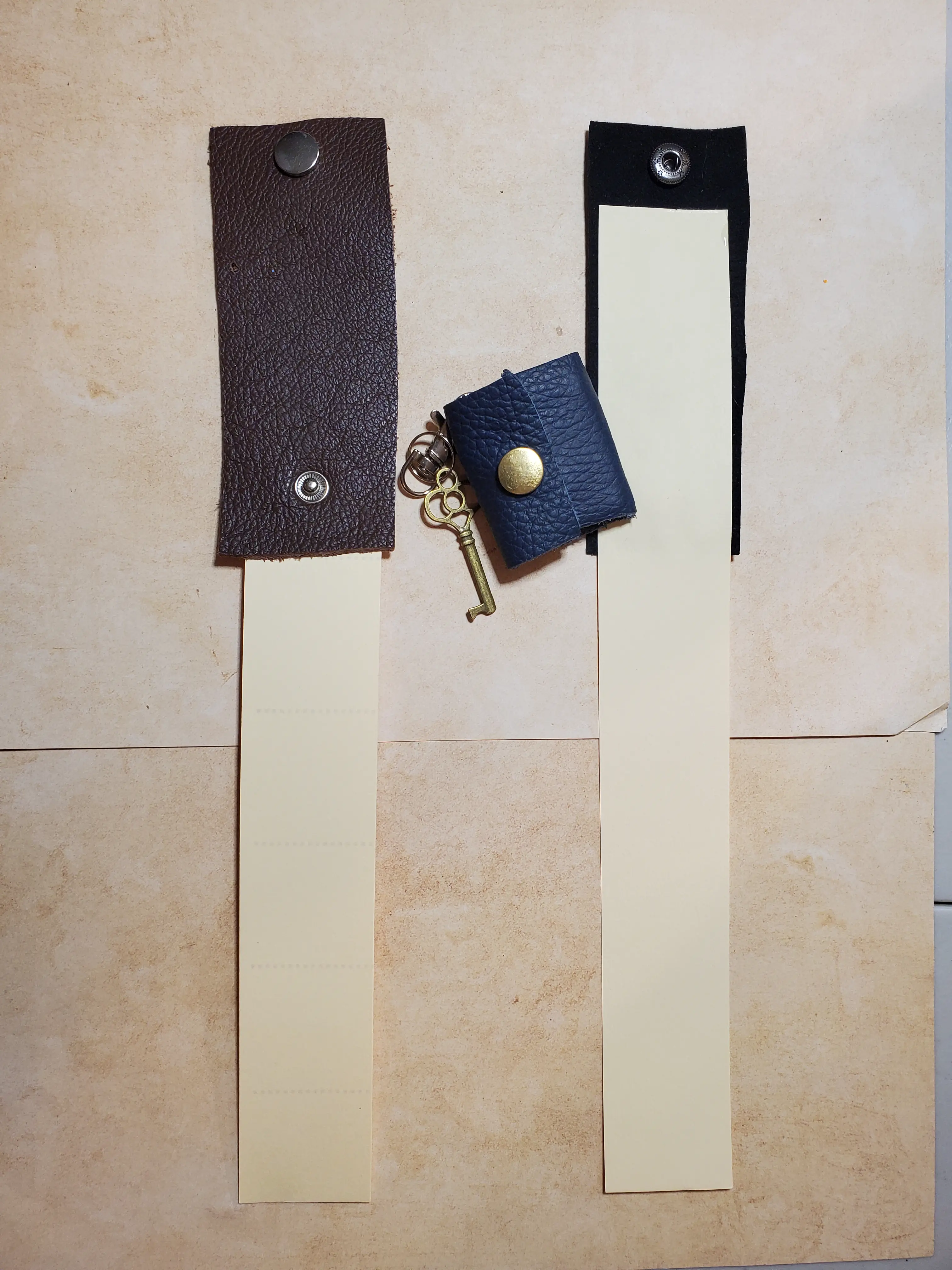 Blank Leather Tiny Book Keychain - Rugged