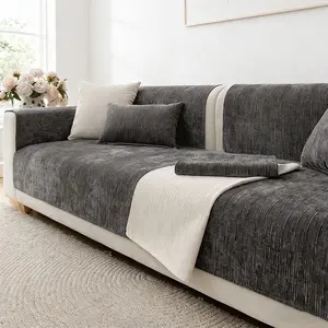 Fashionable Minimalist Sofa Cover, Soft Plush Texture, Scratch-Resistant, Dustproof, Non-Slip, Pet-Friendly, Sofa Slipcover