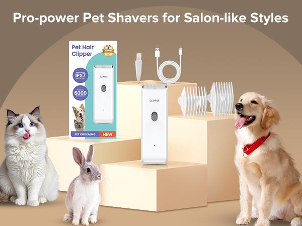 Dog Clipper for Matted & Long Hair,Quiet Pet Paw Hair Trimming Groomer,Handy Cordless Rechargeable Waterproof Shaver Kits for Cats,Small Dogs & Pets