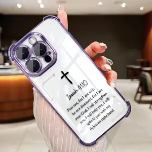 Cross Text Pattern Phone Case Compatible with iPhone 17 Air 16 15 14 13 12 11 Pro Max Plus 16e xs max Featuring Strengthened Four Corners Soft Back for Drop Protection Cover Protective