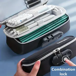 Portable 3 Layer Large Capacity Pencil Case, 1 Count Multi-functional Storage Space Pencil Case, Stationery Storage Box for School & Office