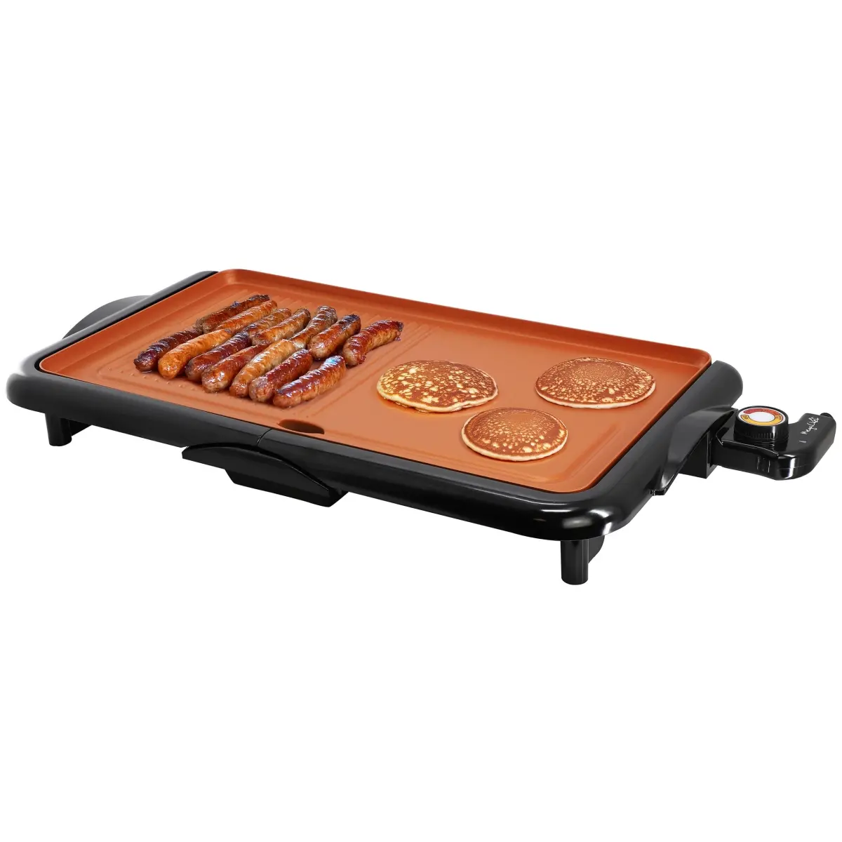 Corded Rectangular Electric Grill/Griddle - Black, 18.89 in Non-Stick Surface, Warm Keep Function
