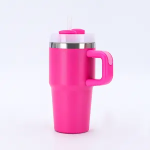 20oz Rose Red Insulated Tumbler Gift for Mom Wife - Stainless Steel Water Bottle Leak-Proof with Handle Hot Cold Cup Travel