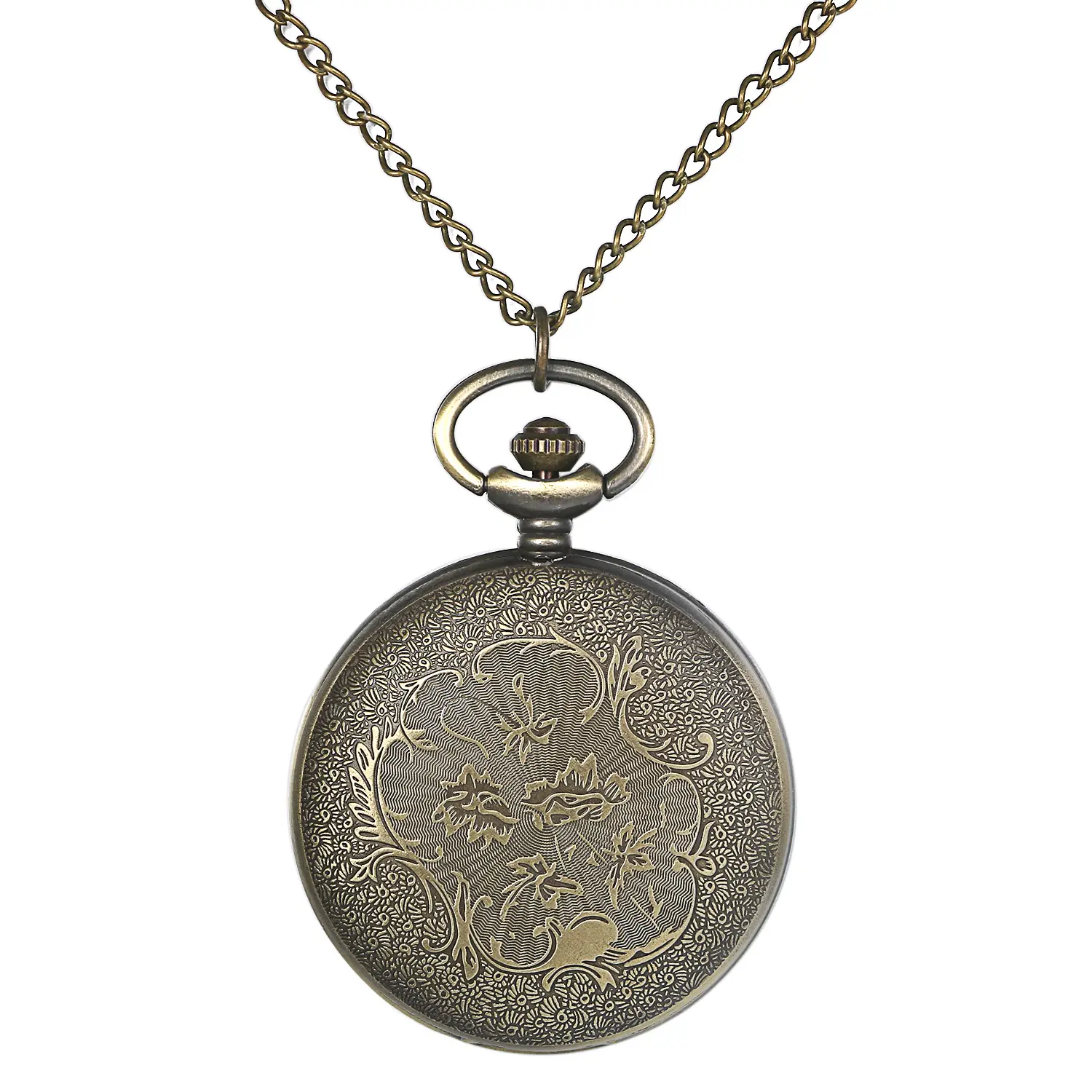 OIDEA Fashion Hollow Butterfly Numeral Dial Quartz Pocket Watch Necklace Sweater Chain Pendant Watch Alloy