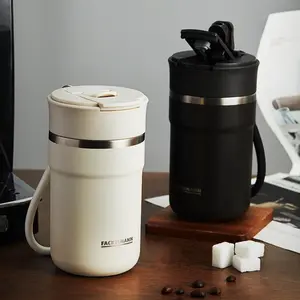 FACKELMANN Titanium Insulated Mug No Metallic Taste​ Keeps Drinks Hot or Cold for Hours​ Lightweight yet Strong Titanium Safe Premium Sipping Leak-Proof & Portable​