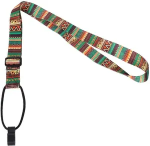 Ukulele Strap Adjustable Bohemian Style Printing Ribbon Clip-on Guitar Belt Instrument Guitar Sling Accessories Ukulele Accessories Guitar Straps