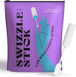 Swizzle Stick Ultra-Absorbent Sponges 25-Pack — Soft Medical-Grade