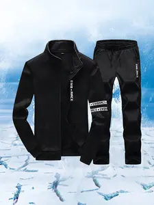 Spring and Autumn Style Fleece Zipper Cardigan Print Casual Sports Suit